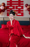 斯睿霖滿庭芳敬酒服紅色旗袍新娘中式婚服裝結(jié)婚禮服裙女外拍出閣宴春秋 紅色裝  不含配飾 S 曬單實(shí)拍圖