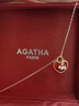 AGATHA 雙生小狗銀項鏈女士【七夕情人節(jié)禮物】送女朋友老婆高級感吊墜 【紅/粉】雙面 曬單實拍圖