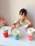 捷熠彩色紙杯一次性手工幼兒園diy杯子純色游戲兒童五彩早教美術(shù)材料 20只【顏色混搭】 曬單實拍圖