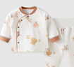 翹腳鴨（Tiptoe Duck）嬰兒衣服40g夾棉服春秋冬季新生兒寶寶貼身內(nèi)衣 茶園 80  曬單實(shí)拍圖
