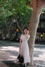 琦蝶爾法式白色短袖襯衫連衣裙女夏季2025新款高級感氣質(zhì)收腰a字長裙子 白色連衣裙【配腰帶】 M 碼 曬單實拍圖