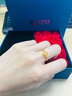 中國黃金（CHINA GOLD）黃金戒指女足金求婚活口女戒女生生日禮物女友老婆結婚紀念日 足金雙心女戒 曬單實(shí)拍圖