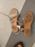 啄木鳥(niǎo)涼鞋女2025新款真皮女鞋子女士沙灘鞋夏季厚底防滑涼拖鞋媽媽涼鞋 金色【標準碼】 36 曬單實(shí)拍圖