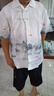 羅蒙（ROMON）中國(guó)風(fēng)短袖襯衫男夏季冰絲涼感新中式半袖男青少年水墨感印花襯衣 5812山水上衣 2XL 約140-160斤 曬單實(shí)拍圖