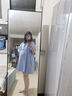 孕婦裝夏裝2025新款夏季中長(cháng)款孕婦連衣裙女小清新遮肚子孕媽上衣 藍色裙 XL【建議130-150斤】 曬單實(shí)拍圖