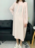 英氏孕婦純棉連衣裙可外穿雙層棉紗家居服吸汗透氣孕產(chǎn)婦睡衣 粉色（純棉  雙層棉紗） L【建議體重120-140斤】 曬單實(shí)拍圖