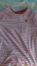品彩（PinCai）短袖t恤女夏圓領(lǐng)條紋愛(ài)心刺繡短袖上衣寬松T恤打底衫 P143T1551 曬單實(shí)拍圖