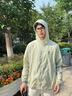 GENIOLAMODE連帽防曬衣男士夏季透氣寬松輕薄冰絲涼感印花防曬服男 豆綠 XL 曬單實(shí)拍圖