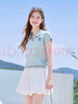 百圖betu女裝2025夏季新款T恤衫休閑運動舒適棉感夏裝短袖上衣2506T07 淺蘭 M 曬單實拍圖