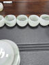 高茗羊脂玉瓷琉璃功夫茶具套裝2024新款輕奢高檔家用精品高端茶杯一套 綠玉套裝【簡裝禮盒】 9頭 曬單實(shí)拍圖