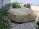 平安鹿奧迪A4L/A6L/A8L/Q3L/Q5L/Q7防曬隔熱防雨遮陽牛津布車衣全車罩 【巖砂棕】420D高密度牛津布+贈送收納袋 【奧迪Q3】納米級加厚專用車衣 曬單實(shí)拍圖