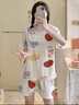 睡衣女夏季短袖短褲可愛休閑夏天2025年新款女士卡通薄款家居服 A08長勁鹿 L （建議100-120斤） 曬單實(shí)拍圖