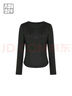 美洋（MEIYANG）內搭W長(cháng)袖T 肌底液系列U卡絲磨毛圓領(lǐng)修身打底衫 黑色 L 曬單實(shí)拍圖
