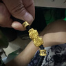 怡萊寶黃金貔貅手鏈999足金轉(zhuǎn)運珠刺青男士新款編織繩純金飾情侶送男友 超大版貔貅+2刺青 約4g 曬單實拍圖