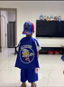 G.DUCKKIDS聯(lián)名奧特曼衣服男童夏裝套裝新款兒童籃球服夏季帥氣棉質(zhì)學生服裝 藍色 2431可拆卸披風 110 建議身高100-110cm年齡4-5 曬單實拍圖