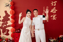 琉禮爵 訂婚全套布置 2025新款訂婚宴裝飾場(chǎng)景kt板背景墻 吾家有喜-花藝套裝 曬單實(shí)拍圖