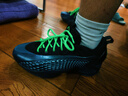 adidas愛德華茲1代低幫boost專業(yè)籃球鞋男女阿迪達斯   暗夜北冰洋藍/黑色/亮綠 鋒芒覺醒系列   40 曬單實拍圖