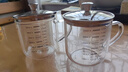 onlycook高硼硅玻璃杯帶蓋帶刻度水杯辦公室男女牛奶杯家用果汁杯 高硼硅雙刻度帶蓋杯大號 約550ml 曬單實(shí)拍圖