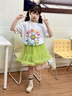 魅樂凱六一兒童啦啦隊(duì)演出服小學(xué)生校運(yùn)動會開幕式班服表演幼兒園合唱服 綠色彩虹短袖+白裙+襪子+方巾 130 （尺碼標(biāo)準(zhǔn)） 曬單實(shí)拍圖