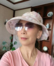 遮陽(yáng)帽子女士夏季新款洋氣漁夫帽媽媽優(yōu)雅蕾絲花朵盆帽防曬太陽(yáng)帽 卡其色 曬單實(shí)拍圖