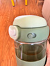 cica玻璃水杯女士高顏值泡茶杯茶水分離辦公咖啡杯便攜彈蓋杯子耐高溫 花園綠-480ml（帶茶隔） 曬單實(shí)拍圖