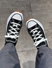 匡威（Converse）官方 Run Star Hike低幫帆布流星厚底鞋黑色168816C 黑色/168816C 37 曬單實(shí)拍圖