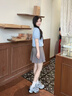 卡米高9cm內(nèi)增高老爹鞋女2025新款夏季網(wǎng)面透氣輕便厚底休閑運動鞋顯瘦 灰藍內(nèi)增高9cm 38 (240mm) 曬單實拍圖