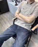 皮爾卡丹（pierre cardin）印花短袖t恤男士夏2025新款中青年修身上衣服百搭休閑半袖體恤衫 卡其色 XL 曬單實(shí)拍圖