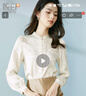 晚白新中式國(guó)風(fēng)緞面提花襯衫女2025秋新款設(shè)計(jì)感通勤百搭正肩襯衣上衣 杏色 2XL 曬單實(shí)拍圖