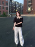 杜小閑千鳥格拼接短袖polo衫男款夏季美式高街翻領t恤cleanfit正肩半袖 黑色 XL [推薦120-140斤] 曬單實拍圖