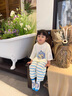 G.DUCKKIDS小黃鴨童裝兒童睡衣女童夏季薄款家居服套裝女孩透氣莫爾代空調服 米白色 100 建議2~3歲【 90-100cm】 曬單實(shí)拍圖