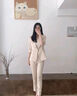 AEMAPE高端職業(yè)西裝外套套裝女士2025夏季新款氣質(zhì)七分袖薄款西服兩件套 香檳色西裝+九分褲 XL 110-120斤 曬單實(shí)拍圖