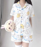 羽雅曼睡衣女夏季2025年新款短袖甜美可愛(ài)卡通學(xué)生可外穿家居服兩件套 奶黃三小只 L 【100-120斤】 曬單實(shí)拍圖
