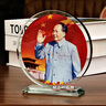 韶之紅2023新款毛主席畫像照片磨砂水晶裝飾品辦公室客廳玄關(guān)中式擺件 偉人揮手像圓形高23.9厘米 曬單實(shí)拍圖