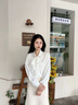 系帶蝴蝶結襯衫女春夏季氣質(zhì)百搭襯衣寬松職業(yè)內搭正裝上衣J301 白色長(cháng)袖 M （95-110斤） 曬單實(shí)拍圖