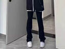 至濤cleanfit美式微喇黑色牛仔褲男夏季修身直筒休閑褲子闊腿彈力長褲 黑色 【半松緊】 XL 曬單實拍圖