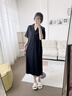 法黛琪莫代爾睡裙女夏季2025新款黑色開(kāi)衫短袖長(cháng)裙睡衣夏款新中式家居服 莫棉-JW34369-MM# M 曬單實(shí)拍圖