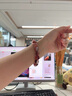 紅膠花手串圓珠手鏈 曬單實拍圖