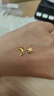 沃爾金沃爾金黃金吊墜古法錘紋隕石星星轉(zhuǎn)運珠愛心足金鑲嵌月亮小蠻腰女 0.8g，六芒星吊墜【多退少補】 曬單實拍圖