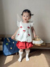 迪士尼寶寶嬰兒衣服女童寶寶夏裝短袖兩件套裝洋氣幼兒分體夏季薄款一歲夏天 紅色 90 建議80-90cm1歲半-2歲cm 曬單實(shí)拍圖