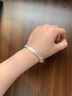 花有心柿s925銀手鐲女磨砂開口手鐲子素圈銀鐲子高級(jí)感手飾品手環(huán)手串銀飾 磨砂開口手鐲-【s925銀】 曬單實(shí)拍圖