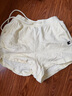 MO&Co.衛褲春美式運動(dòng)風(fēng)抽繩松緊高腰MC刺繡棉質(zhì)短褲休閑褲摩安珂 杏黃色 S 160 曬單實(shí)拍圖
