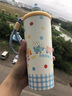 悠賽巨無霸吸管保溫杯不銹鋼大容量水杯女生高顏值冰霸杯新款杯子 淺藍色700ML 曬單實拍圖