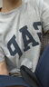 Gap男女裝2025春季新款純棉印花logo圓領(lǐng)修身短袖T恤美版856659 灰色 L 美碼 XL亞洲碼185/104A 曬單實(shí)拍圖