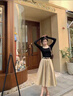 薩拉維夫 SLLAVIF品牌時尚半身裙女2025春夏新款法式寬松氣質(zhì)大擺A字中長款裙傘裙 卡其色 M 曬單實拍圖
