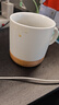 炊大皇馬克杯 木底陶瓷杯高顏值辦公防滑咖啡杯牛奶杯水杯 白色350ml 曬單實(shí)拍圖
