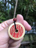 龍虎山發(fā)貨山鬼花錢(qián)吊墜道家真品護身古錢(qián)幣項鏈朱砂八卦銅錢(qián)飾品 祝?？?朱砂山鬼花錢(qián) 2.8cm 純銅 曬單實(shí)拍圖