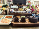 塔馳密司（TOUCH MISS）干泡臺(tái)小型儲(chǔ)水式實(shí)木家用現(xiàn)代胡桃木茶臺(tái)輕奢小號(hào)托盤壺承 福滿堂儲(chǔ)水盤38*15*4cm 曬單實(shí)拍圖