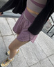 維多利亞旅行者瑜伽服女跑步運(yùn)動(dòng)套裝夏季健身服普拉提短袖短褲帶胸墊兩件套紫L 曬單實(shí)拍圖