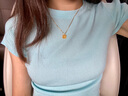ZDZSH純銀爆閃小方糖項鏈2025年女新款輕奢小吊墜生日情人節(jié)禮物送女友 小方糖項鏈【黃金色】 曬單實拍圖